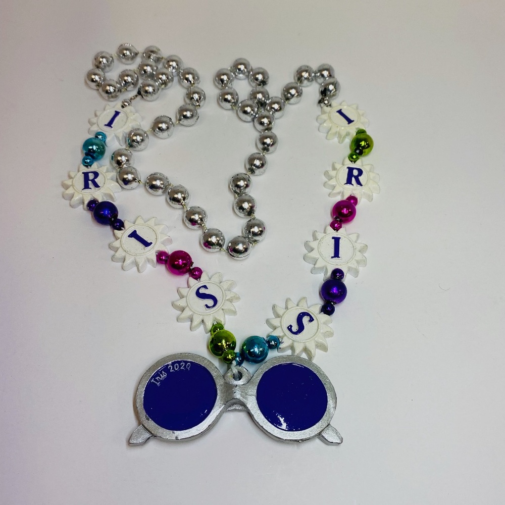 Mardi Gras Bead Necklace Krewe Of Iris 2020 Sunglasses New Orleans Louisiana 21"